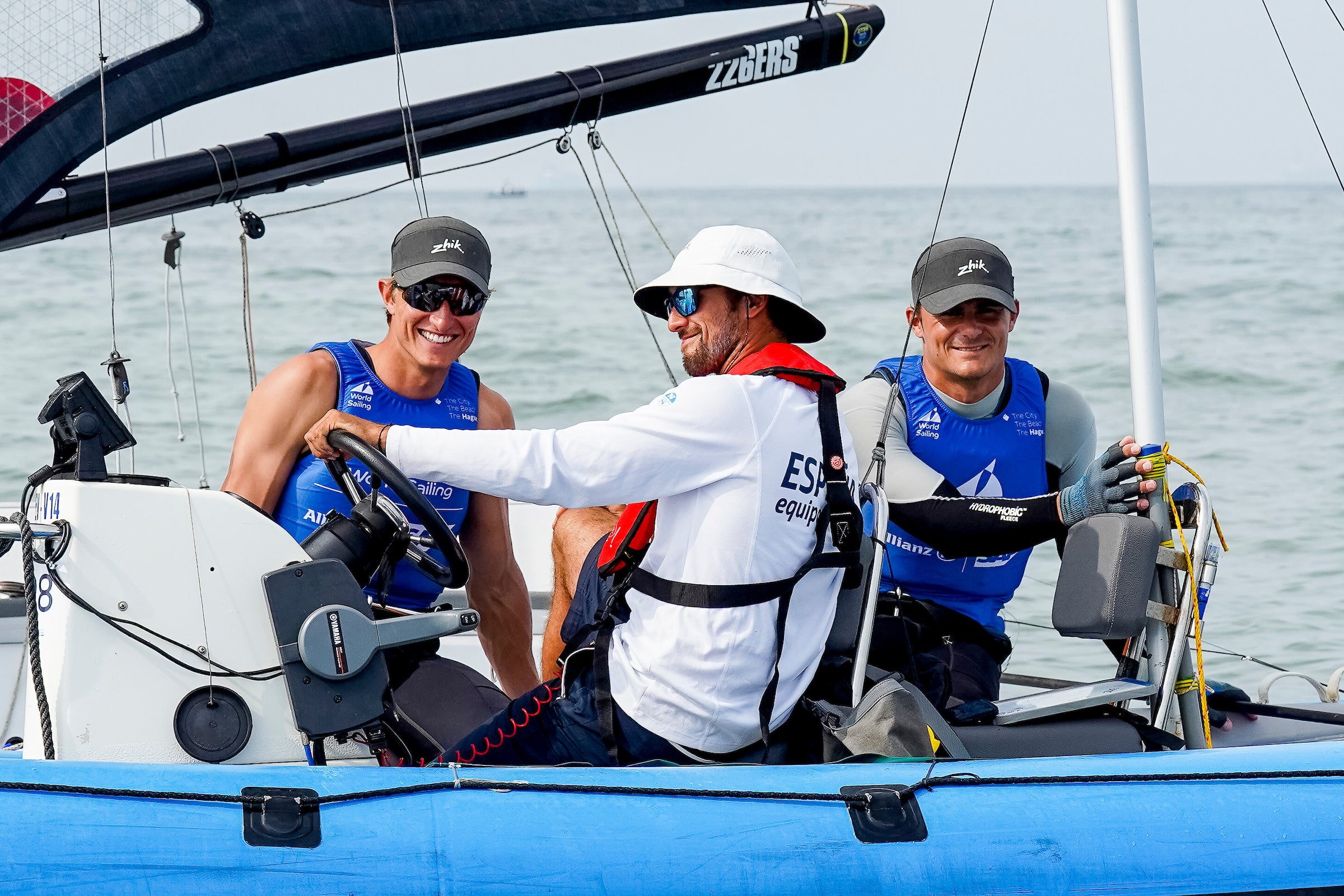 Botín y Trittel, antes de la medal race de hoy en el Mundial.