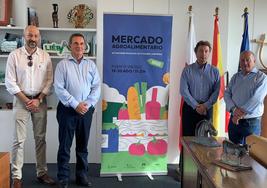 El alcalde de Puente Viesgo, Óscar Villegas; el director general de Pesca y Alimentación, Paulino San Emeterio; el consejero de Desarrollo Rural, Ganadería, Pesca y Alimentación, Pablo Palencia; y el presidente del Grupo de Acción Local (GAL) Valles Pasiegos, Ángel Sainz, presentaron el pasado jueves esta iniciativa en la sede de este departamento del Gobierno de Cantabria.