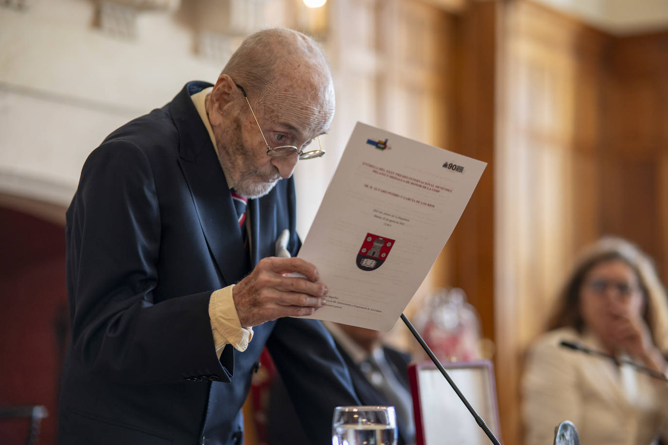 Otro momento del acto de entrega del premio que ha tenido lugar en el hall de la Reina del Palacio de La Magdalena