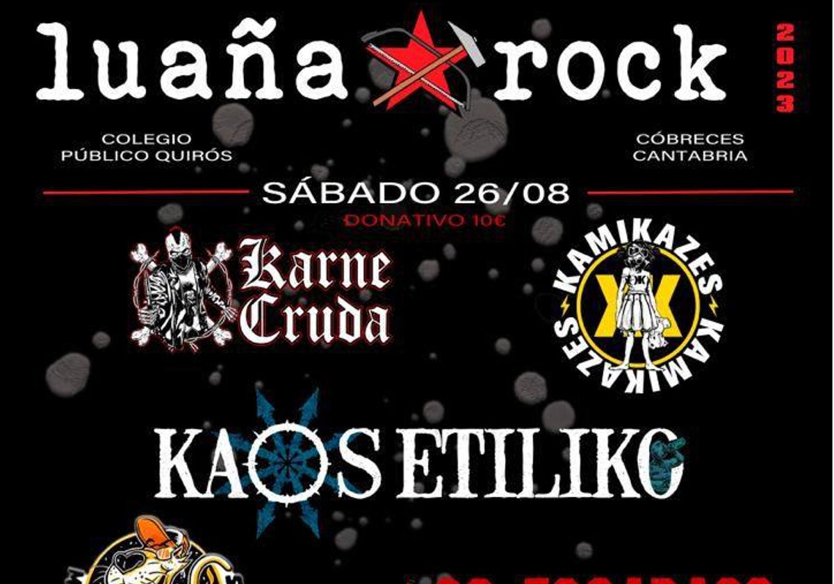 Cartel del festival de rock que tendrá lugar este fin de semana.