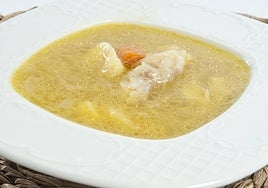 Una sopa de bacalao, un entrante perfecto.
