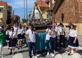 Procesión de la Virgen de Latas el pasado domingo.