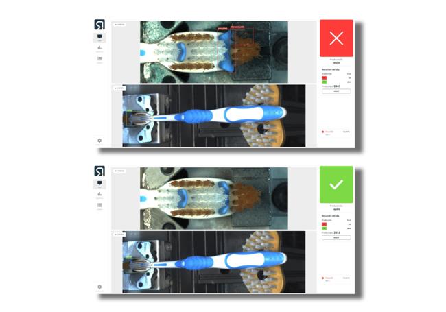 Visualiza en tiempo real cada uno de los elementos que Rely inspecciona. Visualiza fácilmente cada defecto o anomalía encontrada por el sistema, así como el resultado de si la pieza es defectuosa o no.