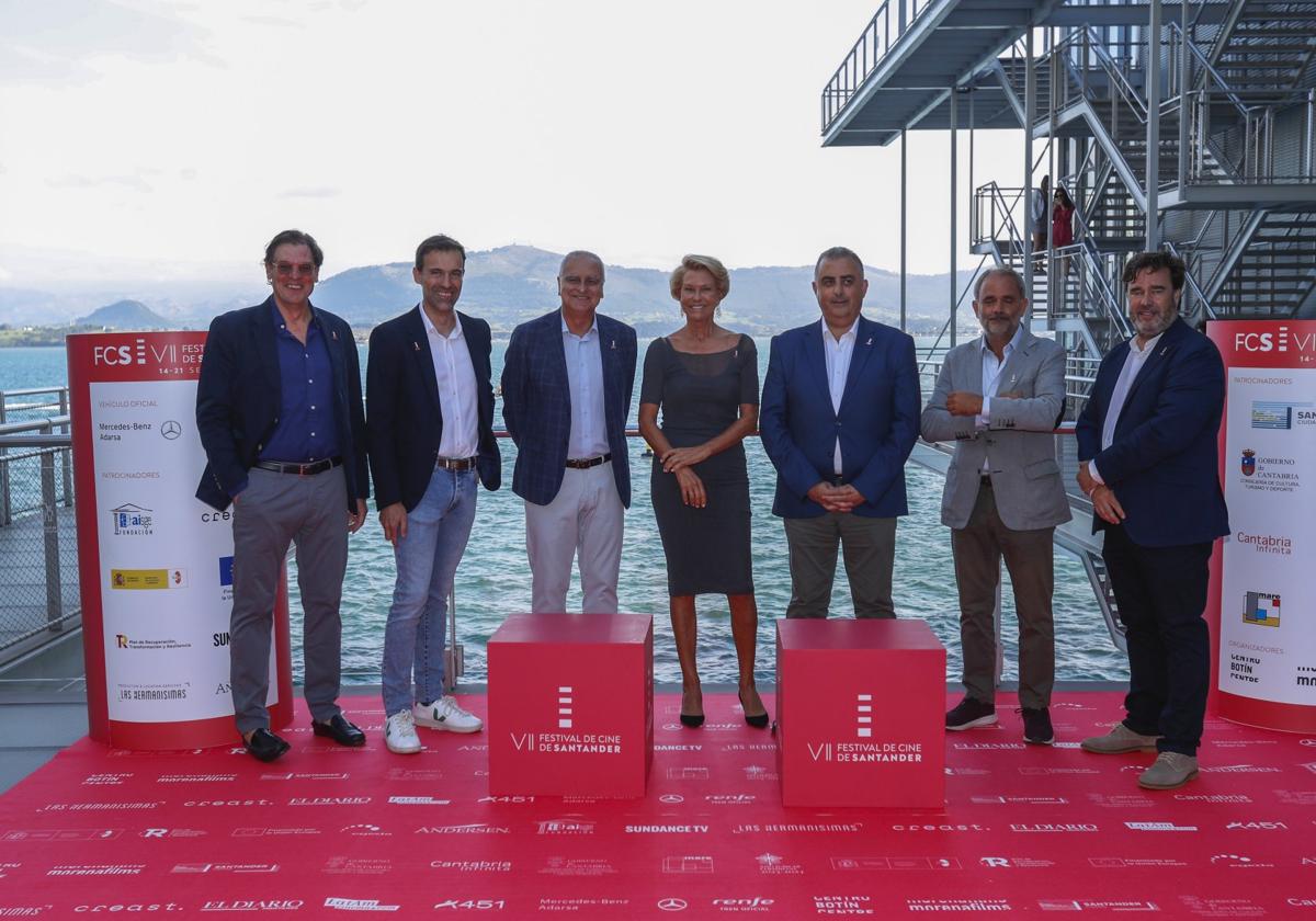 Álvaro Longoria, Regis Francisco López, Samuel Martín, Lucrecia Botín, Roberto Media, Íñigo Sáenz de Miera y Juan Barquín en la inauguración oficial del festival.