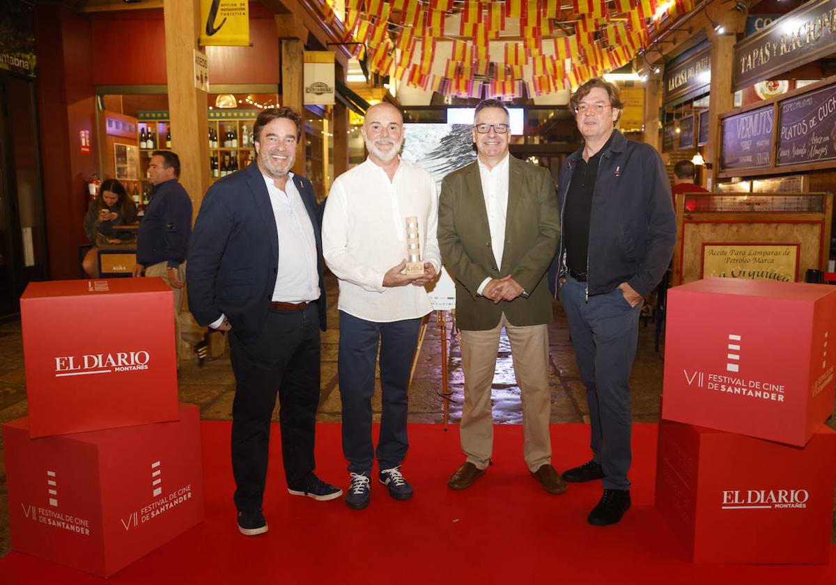 Juan Barquín, Arturo Menor–director de 'Iberia' filme premiado por el público–, Íñigo Noriega y Álvaro Longoria.