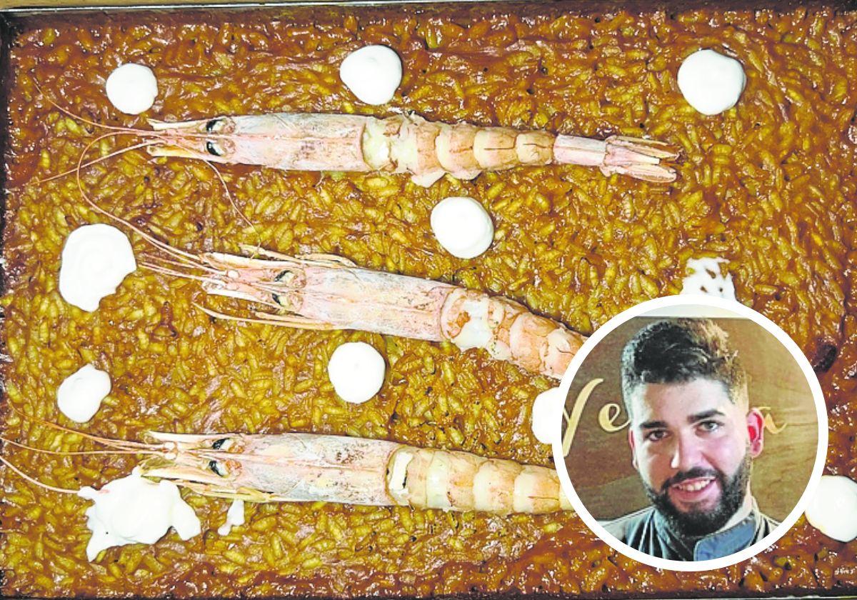 Pablo Cadavid con su arroz al horno con gambón y ali oli.