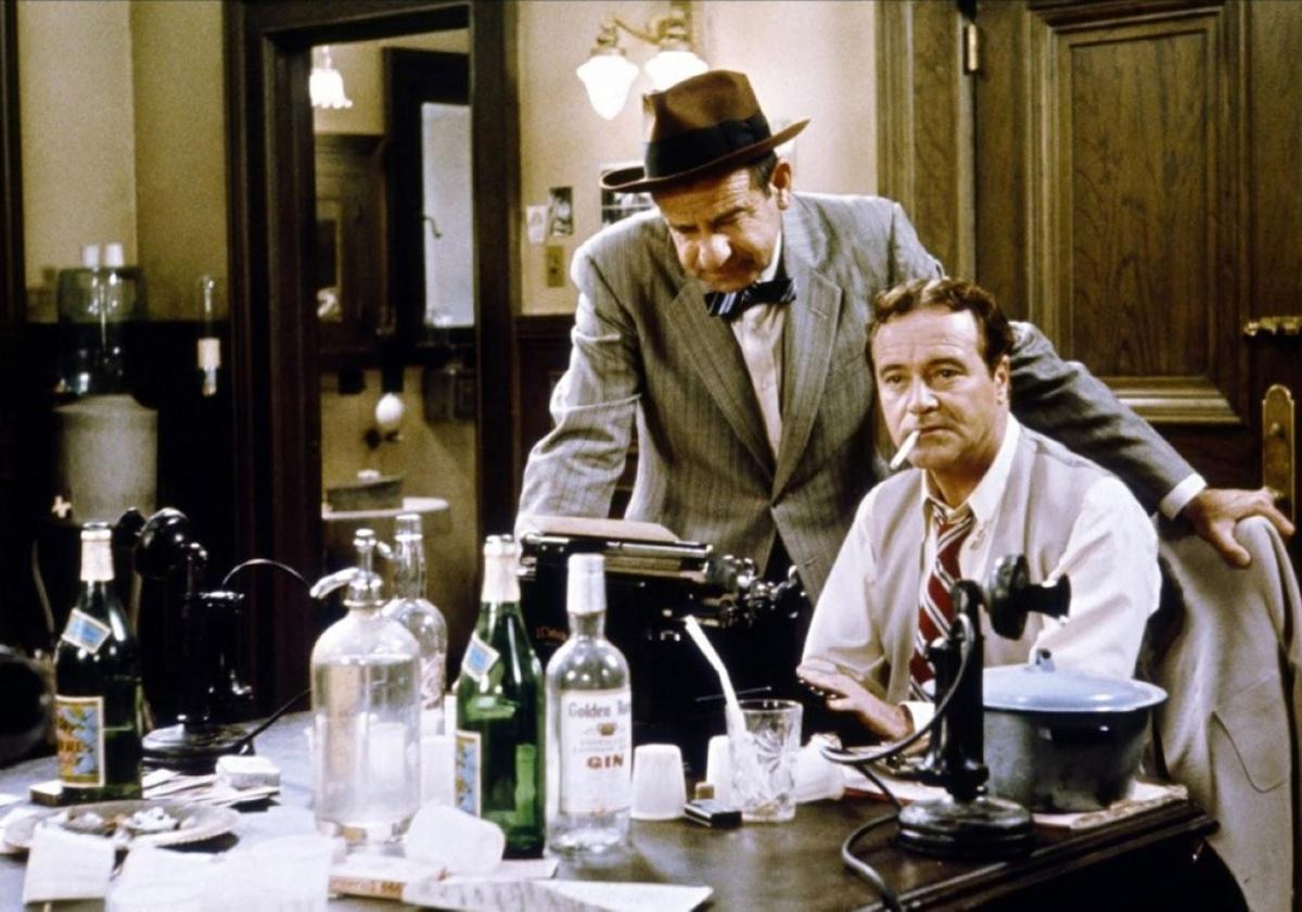 Geniales Walter Matthau y Jack Lemmon en 'Primera plana'.