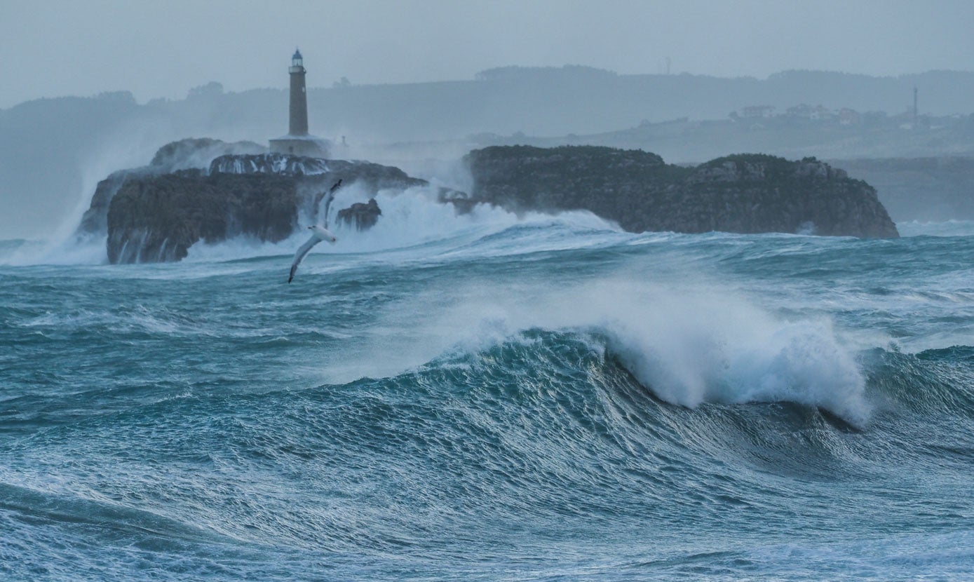 La isla de Mouro, en pleno temporal.