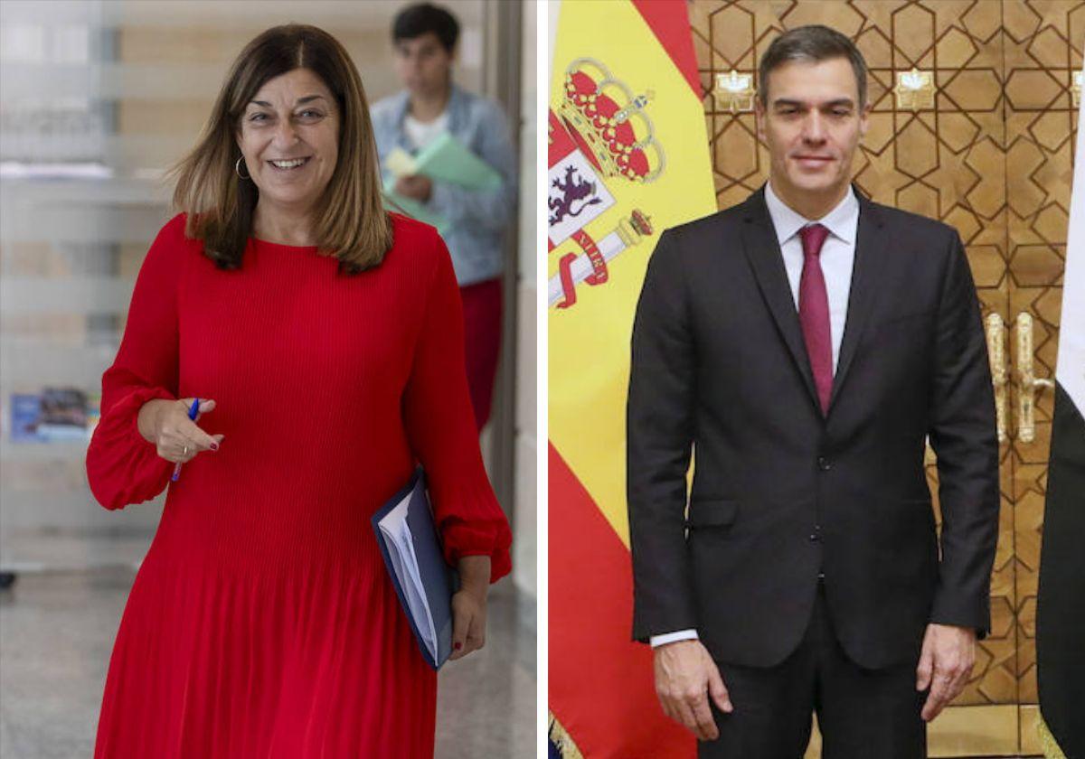 María José Sáenz de Buruaga y Pedro Sánchez.