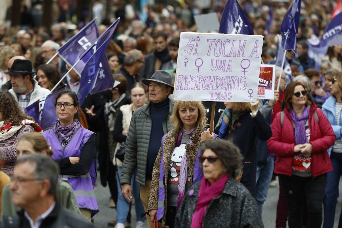 La solidaridad, otro mensaje de las pancartas. 