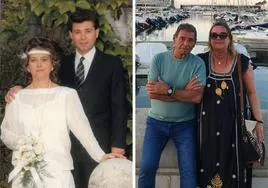 María Ángeles Samperio y Diego Ruiz se casaron el 24 de mayo de 1986 en la parroquia de Cazoña y celebraron su 'Día B' en el Hotel Sardinero. A la derecha, la pareja este verano en Denia.