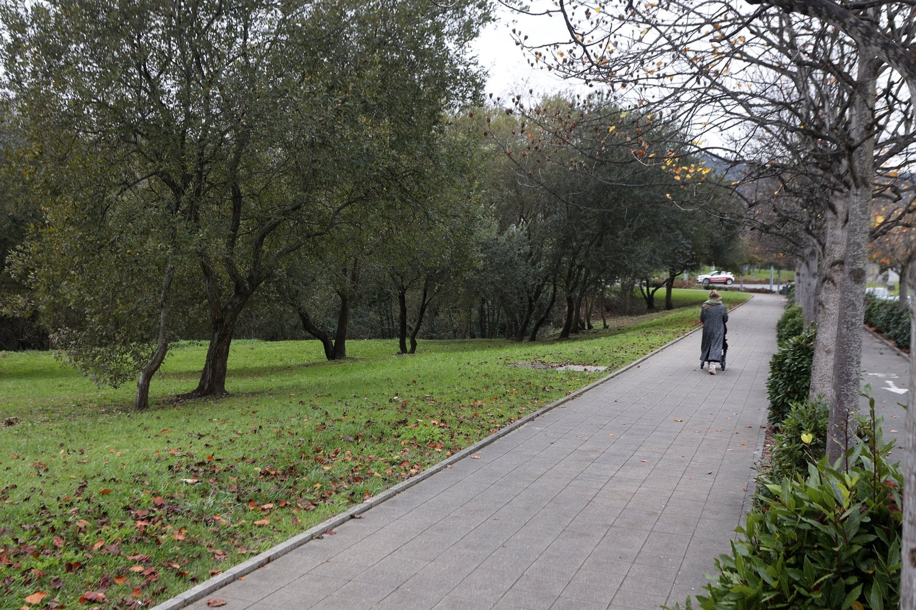 Una vecina camina junto a la parcela del campus universitario en la que, desde hace veinte años, se proyecta la infraestructura.