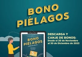 Cartel que anuncia la puesta en marcha del Bono Consumo de Piélagos.