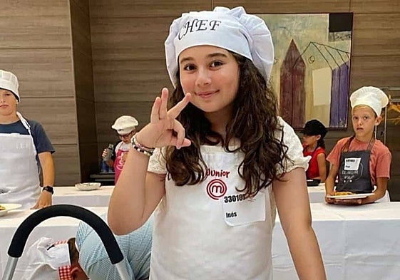 Inés Cantero en las pruebas previas a su participación en MasterChef Junior.