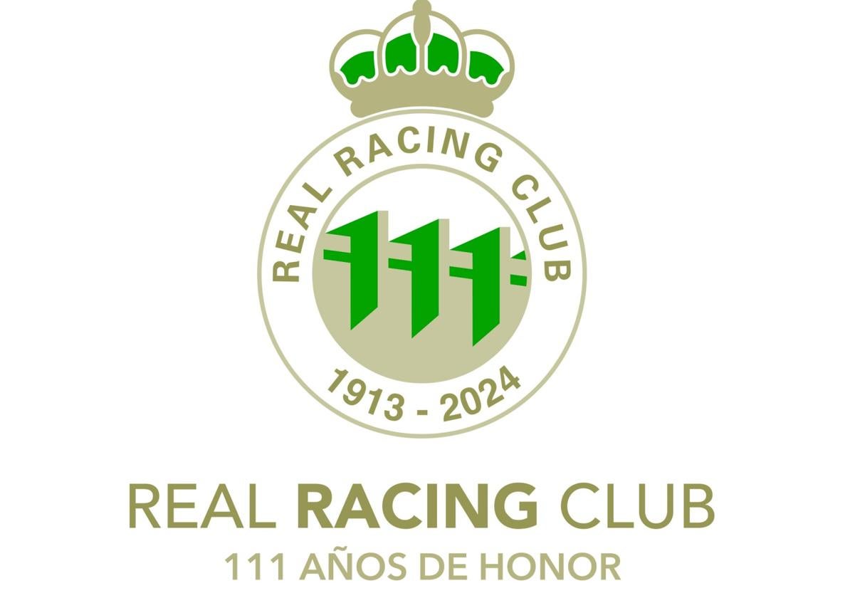 El nuevo emblema. Escudo presentado ayer con el que el Racing arranca y arropará todas las iniciativas de celebración de sus 111 años a lo largo de 2024. Lo ha diseñado el propio club.