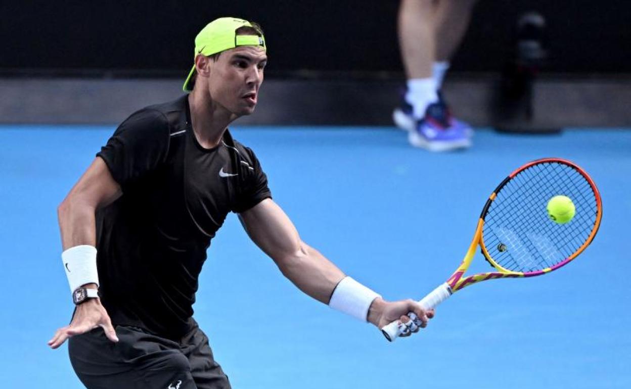 Rafael Nadal, durante un entrenamiento.