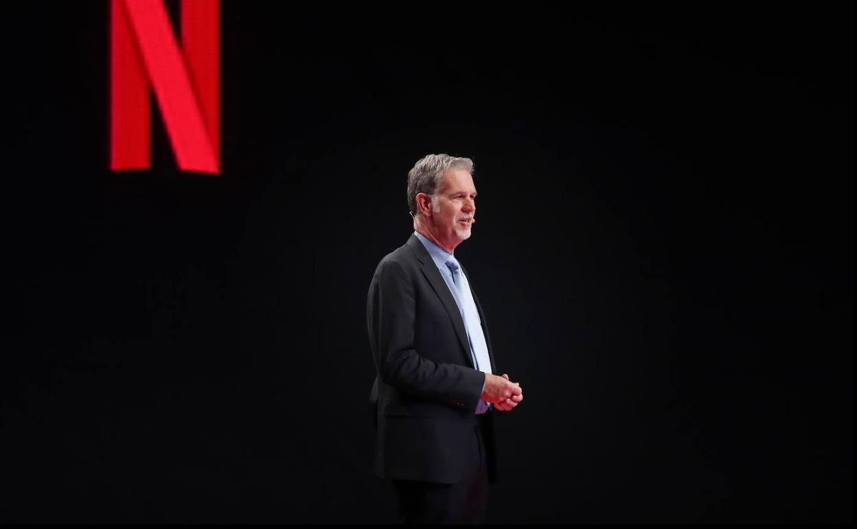 Reed Hastings durante una de las convenciones celebradas por Netflix.