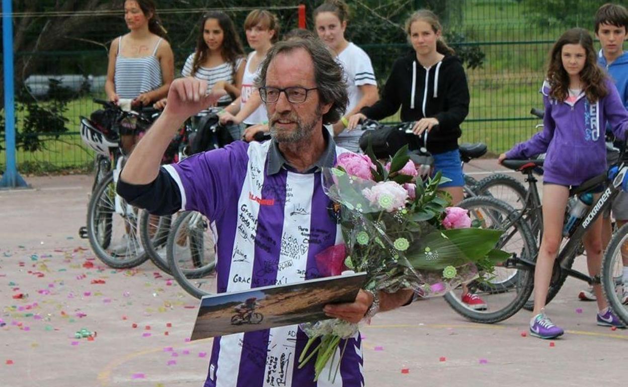 Jesús Choya Soria durante su acto de despedida por jubilación en el Colegio Altamira. 