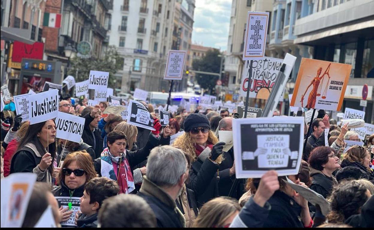 Imagen de la protesta en mmadrid el martes