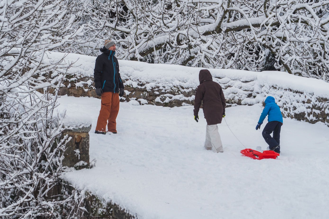 Fotos: La nieve vuelve a complicar el tráfico en la A-67