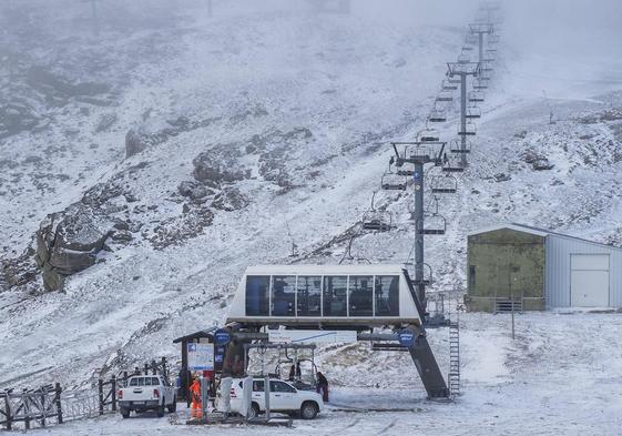 Imagen de esta mañana en la estación de Alto Campoo.