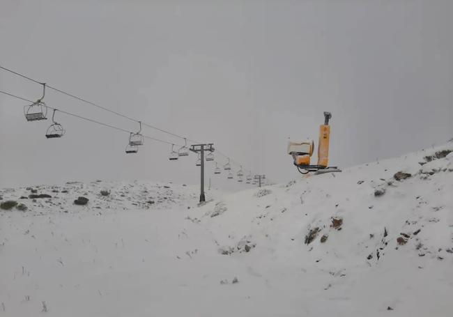 Imagen de esta mañana en la estación de Alto Campoo.