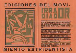 Cartel anunciador de la revista Irradiador (México), inserto en su núm. 1 [1923]. Diseño de Fermín Revueltas.