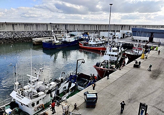 Actividad en el puerto de Laredo.
