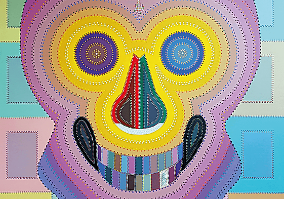 Fragmento de 'Cabeza de esqueleto', óleo sobre lienzo,180x180 cm.