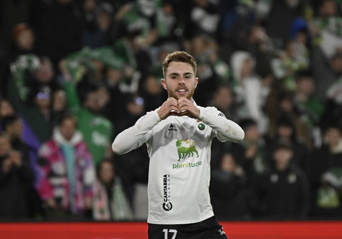 Peque celebra su tanto en el partido del sábado contra el Espanyol.