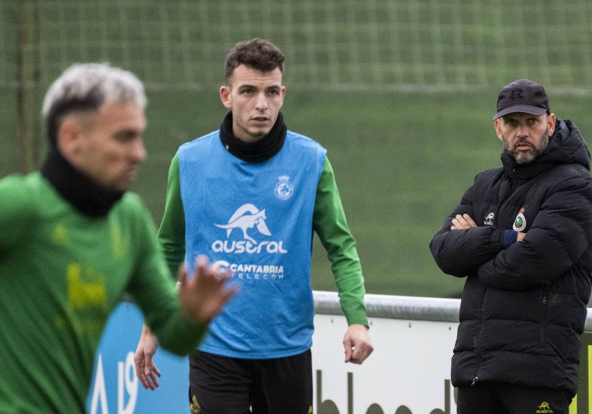 Íñigo Vicente, junto a José Alberto, en una sesión en La Albericia.