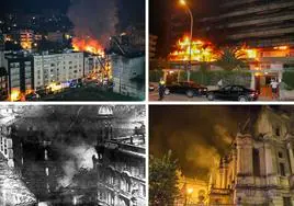 Incendios de la calle Tetuán, de la urbanización Jai Alai en Laredo, del Palacio de Macho y del MAS en Santander.