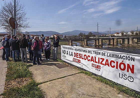 Manifestación el año pasado en Sidenor.