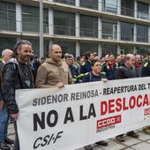 Protestas de la plantilla de Sidenor, el año pasado en Santander.