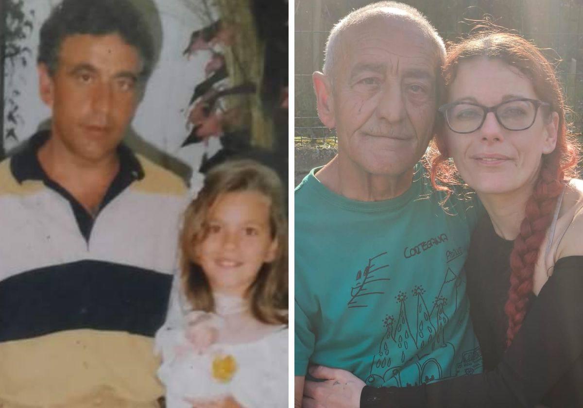 Antonio y Begoña el día de su comunión y hace unos días, cuando se reencontraron tras 20 años sin verse.