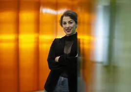 La cantante Sofía Gutiérrez-Tobar, el miércoles en las instalaciones de El Diario Montañés.