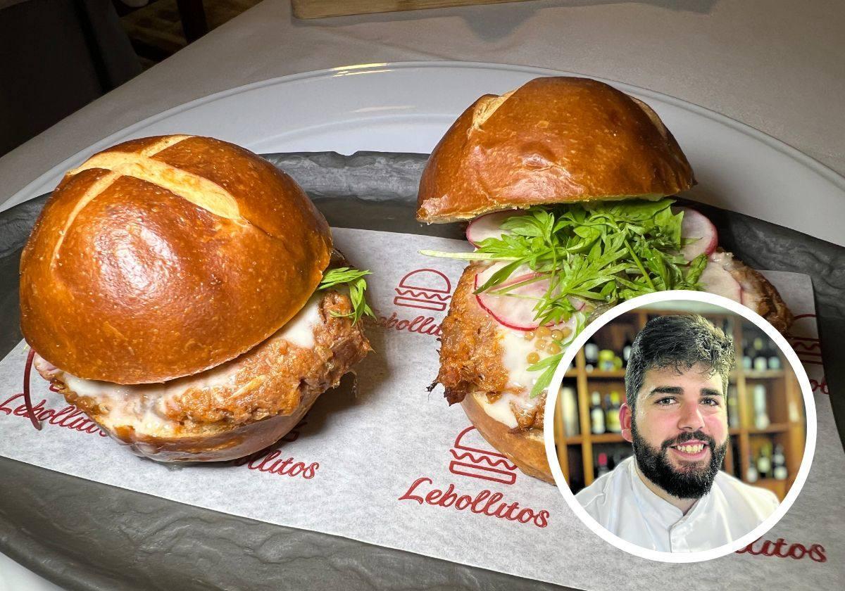 Lebollito, galardonado el pasado mes de enero Madrid Fusión 2024 como mejor bocadillo de autor de España. En el círculo, Pablo Cadavid, jefe de cocina y propietario.