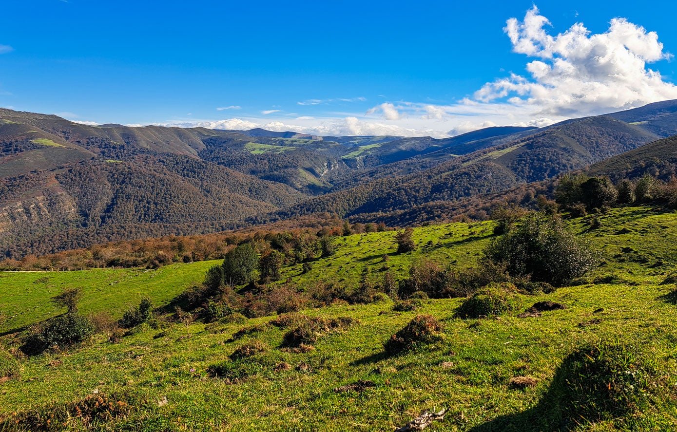 Desde las brañas de Bucierca hay una gran panorámica de buena parte del municipio de Los Tojos y también se divisan parajes de municipios colindantes.