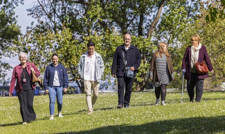 De izquierda a derecha, María Antonia Manzano, Andrea Sánchez, Luis Arribas, Roberto García, Ángela Barreda y María del Carmen Fernández.