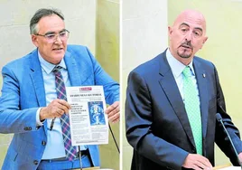 A la izquierda, el socialista Raúl Pesquera. A la derecha, el consejero César Pascual.