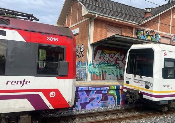 Tren averiado en Mogro esta mañana.