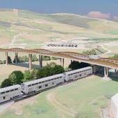 Recreación del puente de la variante que salvará las vías del tren en Renedo.