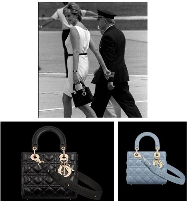 Lady Di con el bolso Lady Dior en 1995 | Distintas versiones del icónico bolso en su versión actual y en distintos colores (desde 4.700 euros)