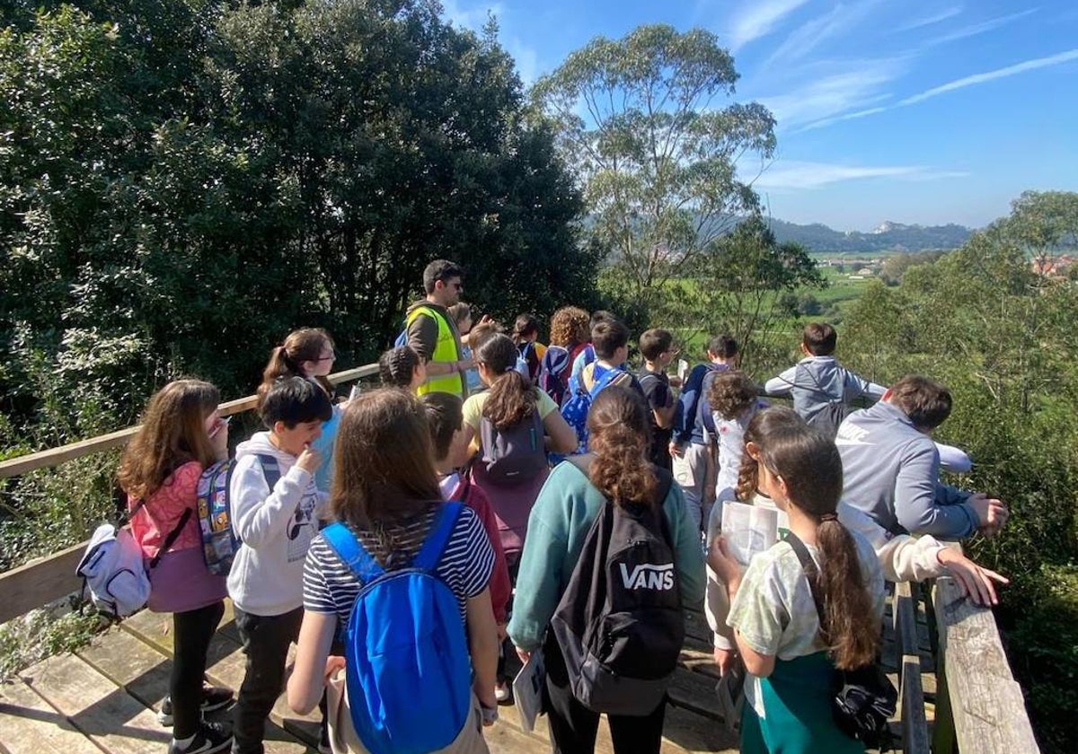 Alumnos del municipio participando en una actividad de la Escuela Municipal de Medio Ambiente.