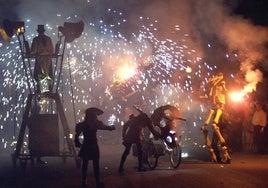 Espectáculo pirotécnico en las fiestas de San Juan de Los Corrales.