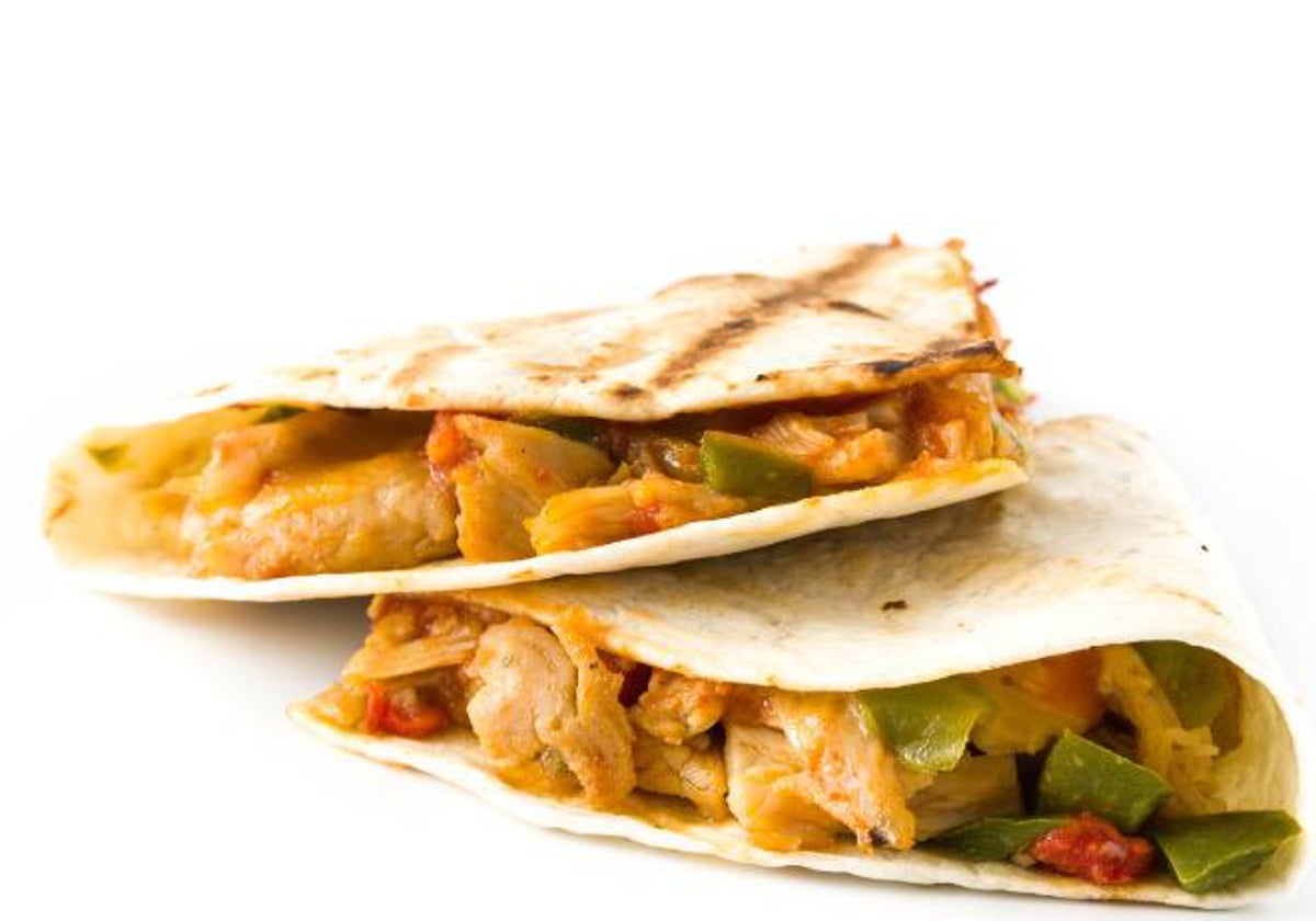 Unas quesadillas de pollo y pimientos.