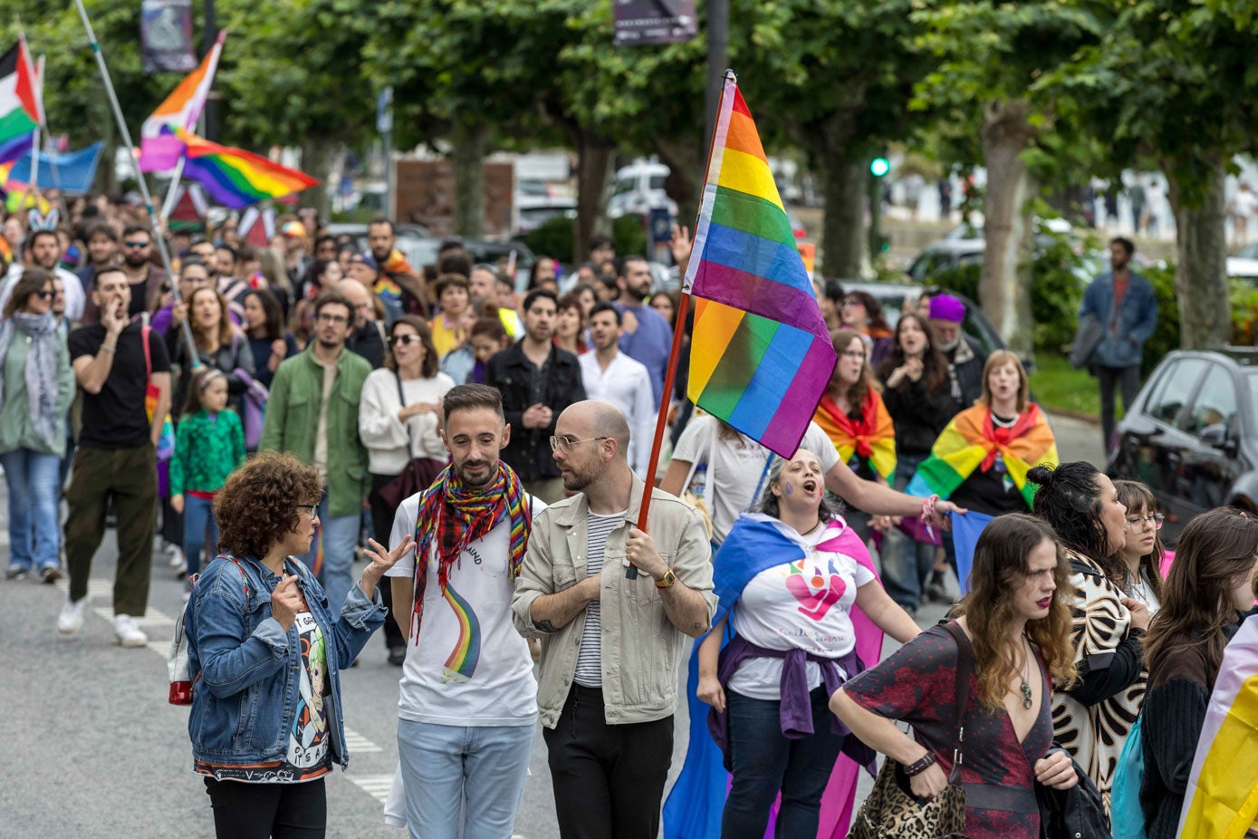 El recorrido de la marcha atravesó la calle principal de la capital cántabra.