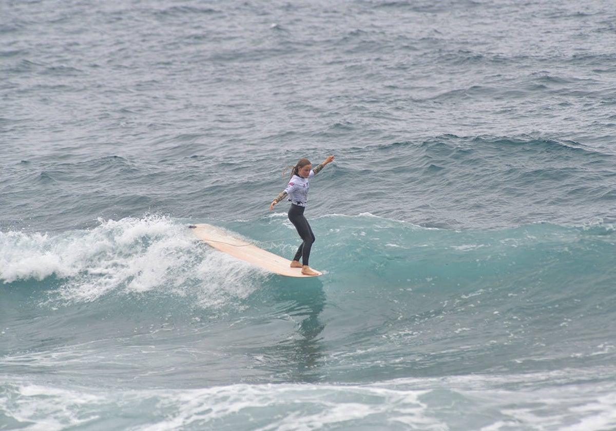 Ginger Caimi en el Campeonato de España de Longboard, modalidad que llegó a celebrarse con normalidad, antes de que se suspendiera el evento.