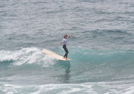 Ginger Caimi en el Campeonato de España de Longboard, modalidad que llegó a celebrarse con normalidad, antes de que se suspendiera el evento.