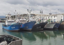 Barcos pesqueros atracados en Santander.